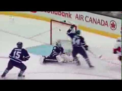 Bernier Stones Spezza - Leafs vs. Sens - Oct/5/2013