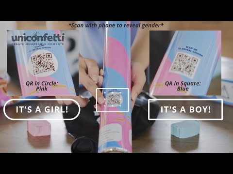 JAPJA Gender Reveal Powder Cannon and Girl or Boy Confetti Balloon