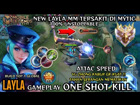New Layla Best build Attack speed One shot kill! 100% Unstoppable! Layla mobilegends mlbb