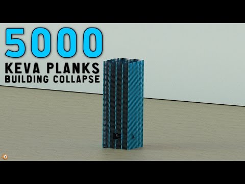 Blender 2.76 - 5000 Keva Planks Building Collapse #b3d
