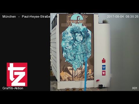 Zeitraffer: So entstand Münchens größtes Graffiti