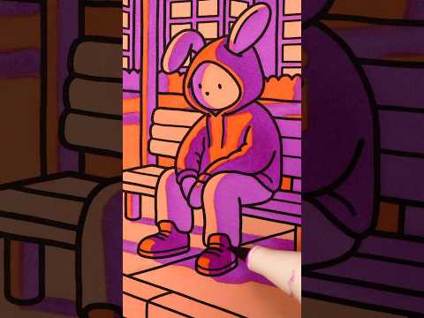 2 markers for a nostalgic, lofi vibe with lots of shadows #lofiaesthetic #coloring #art