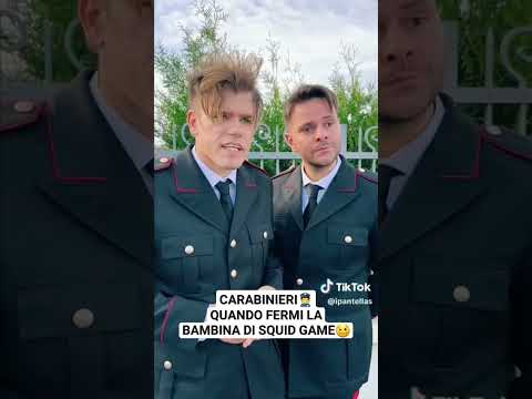 CARABINIERI👮 QUANDO FERMI LA BAMBINA DI SQUID GAME🥴😅 iPantellas & Alessio Della Santa