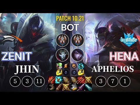 HLE Zenit Jhin vs hyF Hena Aphelios Bot - KR Patch 10.21