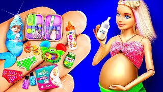 Download lagu 46 DIY Ideas for PREGNANT BARBIE and MOMs / How to make baby dolls bottle, pacifier, stroller, crib mp3