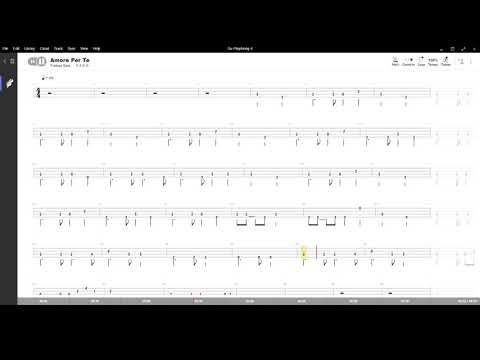 Amore per te ( Mango ) ,Tablatura e base Senza Basso - Backing bass track - NO BASS