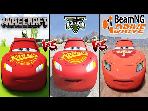 Minecraft Lightning McQueen VS GTA 5 Lightning McQueen VS BeamNG Drive McQueen - WHO IS BEST?