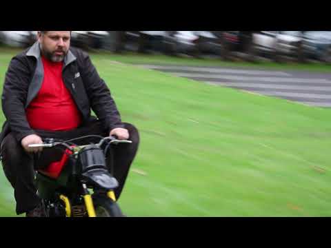 Big guy on Yamaha PW 50