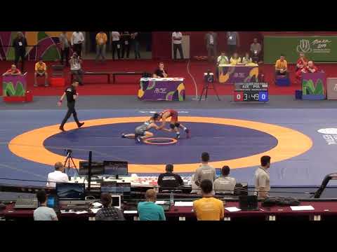 45 kq sərbəst güləş 1/2 final - Murad Haqverdiyev (AZE) - Fabian Nedzvedzki (POL)