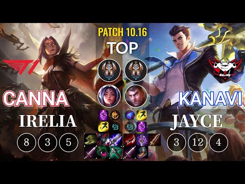 T1 Canna Irelia vs JDG Kanavi Jayce Top - KR Patch 10.16
