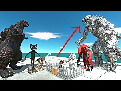 Mechagodzilla Door Challenge | Shin Godzilla Cartoon Cat Team vs Mechagodzilla Evolution - ARBS
