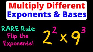 Multiply Different Exponents and Bases | Rare Exponent Rule | Eat Pi