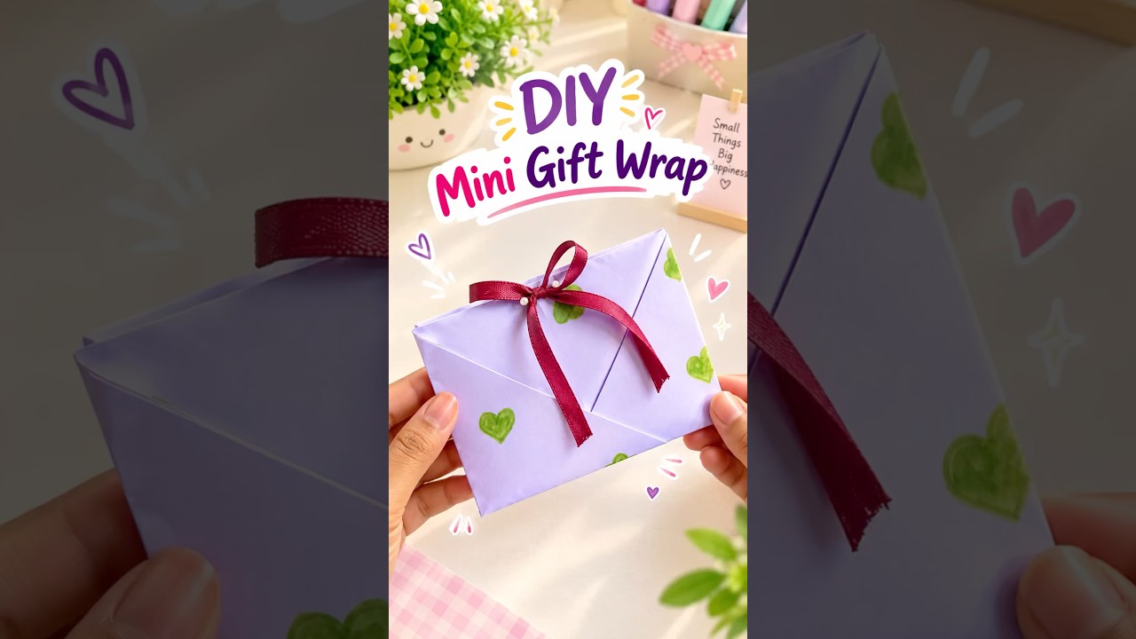 DIY Gift wrap 🎁✨|DIY paper gift|It’s me Hana|#diy#papercraft#giftwrap#shorts