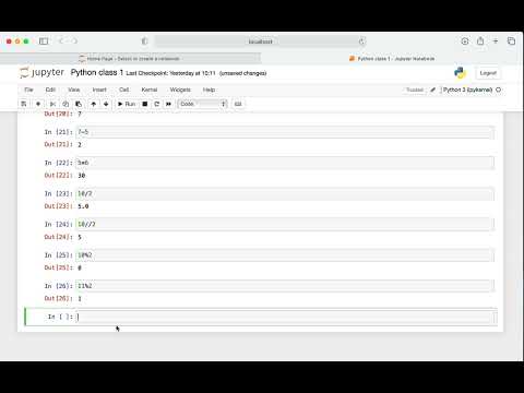 Python Class 2 7 Arithmetic Operators In Python Basic Code For Mathematical Commands Beginners
