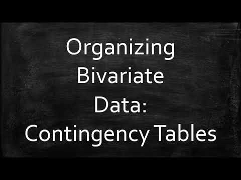 Bivariate Data Contingency Tables
