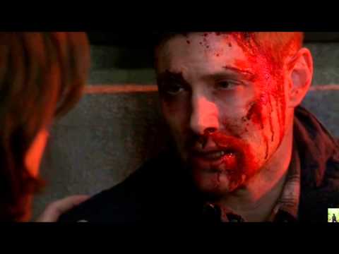 Supernatural 9x23 Metatron Kills Dean with an Angel Blade Scene