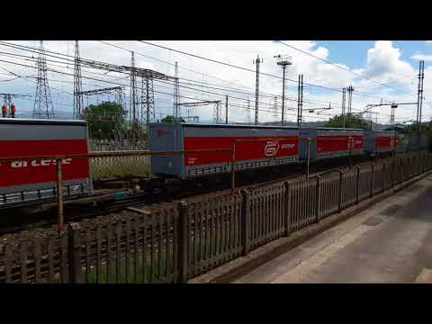 Treno merci in transito a Gallese in Teverina