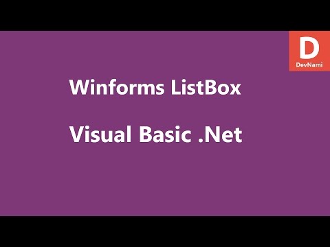 Visual Basic Net ListBox Control