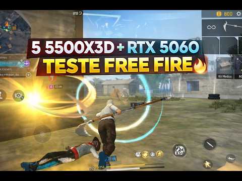 5 5500X3D + RTX5060 FREE FIRE CS RANK TESTE FPS