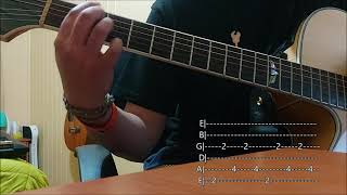 Parachutes Coldplay guitar tutorial with tabs (tutorial guitarra con tablatura)