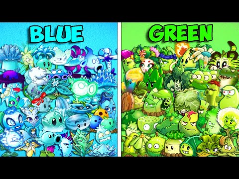 All Plants Team GREEN vs BLUE - Who Will Win? - PVZ 2 Team Plant Battlez v11.0.1