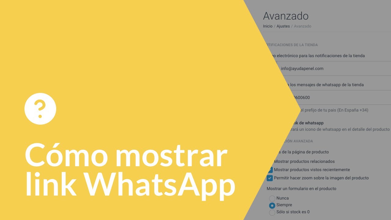 Cómo mostrar link WhatsApp