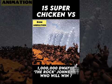 15 super chicken vs 1000 The rock