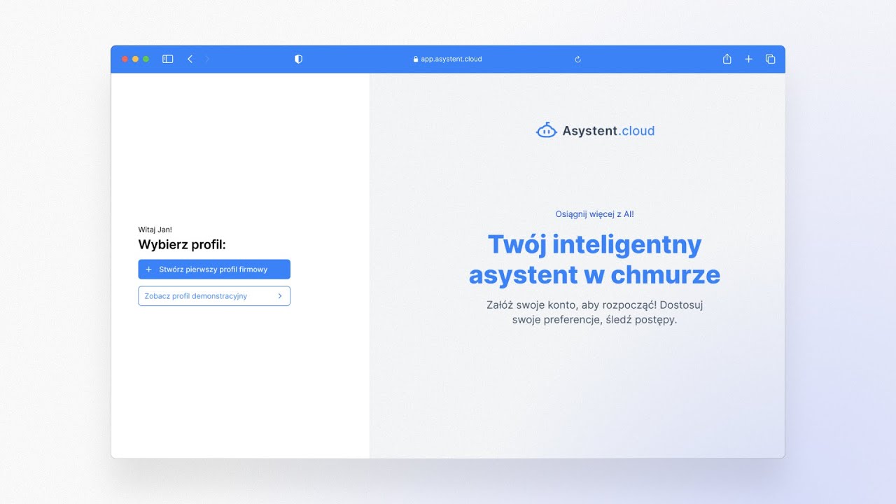 Asystent.cloud demo video thumbnail