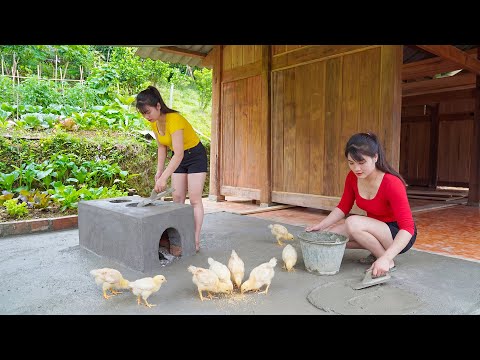 Girl Leaves The City for The Forest: Build Stove Kitchen & Front Yard Embankment