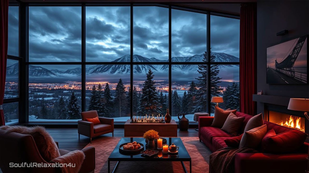 Warm Winter Nights with Soft Jazz by the Cozy Fireplace | Smooth Jazz for Study & Work Focus