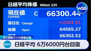 日経平均 6万6000円台回復 約2週間ぶりの高値水準【WBS】