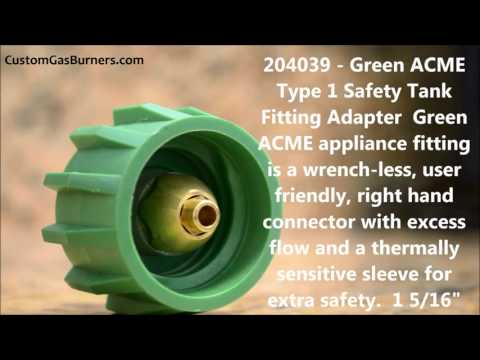 Green   Acme Type 1 Safety Tank Fitting Connector