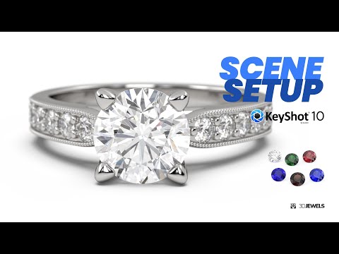 Sample for pre-made scene setup for jewelry rendering KeyShot 10