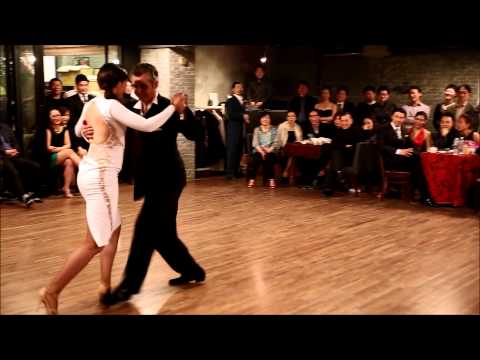  Roberto Herrera  and  Laura Legazcue  are  dancing  to  a  milonga