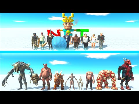 NEW MODERN HUMANS Team vs INFERNALS Team - Animal Revolt Battle Simulator ARBS