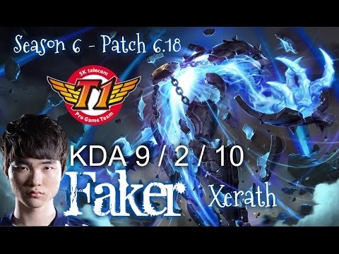 SKT T1 Faker XERATH vs ANIVIA Mid - Patch 6.18 KR Ranked | League of Legends