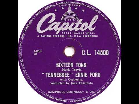 UK New Entry 1956 (3) ''Tennessee'' Ernie Ford - Sixteen Tons
