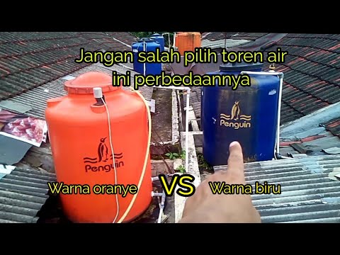 The difference between orange and blue water towers