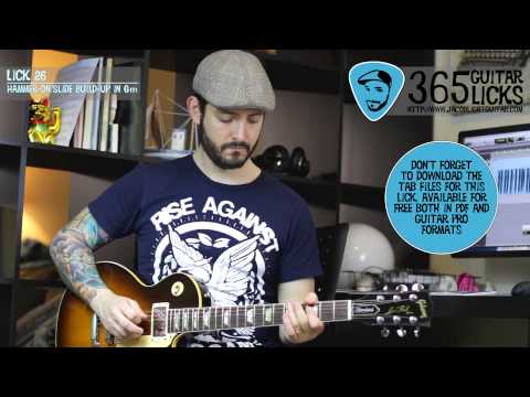 Lick 26/365 - Hammer-on/Slide Build-Up in Gm | 365 Guitar Licks Project