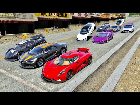 Mega Hypercars with Jet Engine battle - Drag Race 20 KM