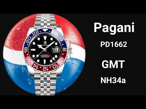 Pagani PD1662 mit NH34a Werk / Rolex GMT Master II Pepsi Hommage / deutsch
