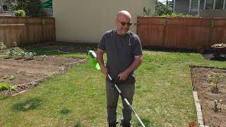 cordless battery greenworks string trimmer compared to corde