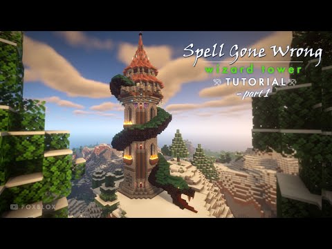 Snake Tower tutorial | How to build a Serpent Wizard Tower in Minecraft