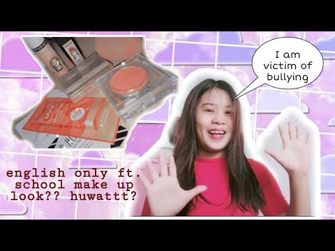 Vlog 1 : English only challenge ft. School Make up look ( inspirational message??) hahahaha