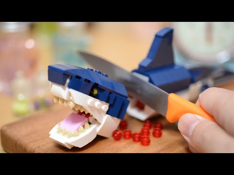 Lego Fried Shark - Lego In Real Life/ Stop Motion Cooking & ASMR