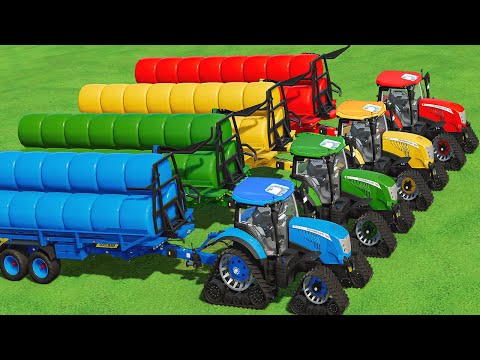 HARVEST GRASS, LOAD COLORED BALE WITH CRAWLER MCCORMICK TRACTORS & TESLA TRUCK! Farming Simulator 2