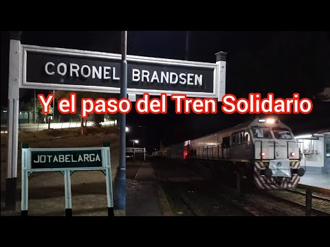 PASO DE TREN SOLIDARIO por ESTACION CORONEL BRANDSEN con LOCOMOTORA MATERFER 