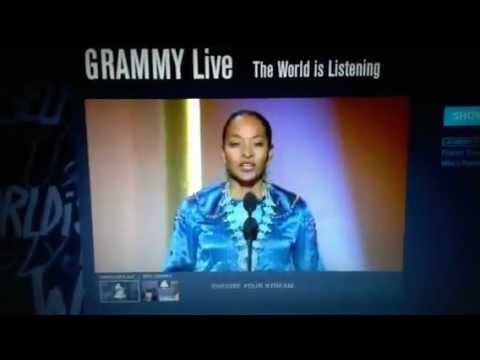 Radmilla Cody presenting at the 55th Annual Grammys