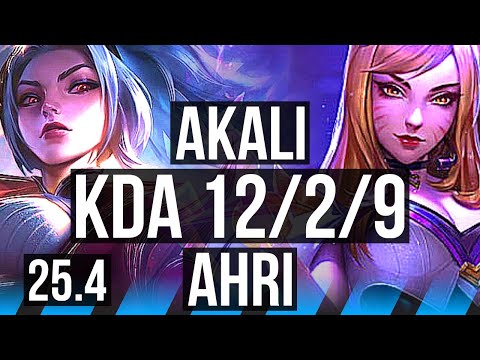 AKALI vs AHRI (MID) | 12/2/9, Legendary | KR Challenger | 25.4