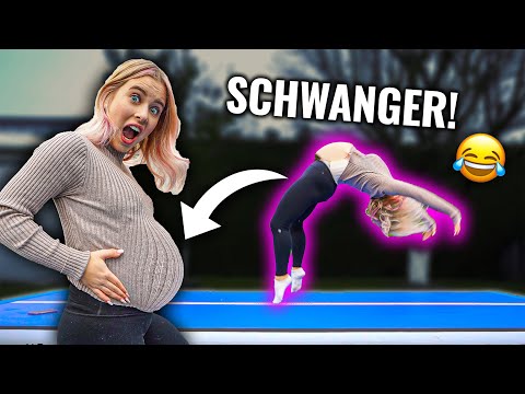 I'M TRYING TO DO GYMNASTICS WHILE PREGNANT WITH MY BOYFRIEND!🤰🏼😂 (absolutely distracted) - DAILY ...